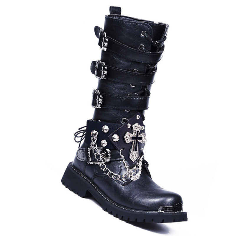 Punk motorcycle boots