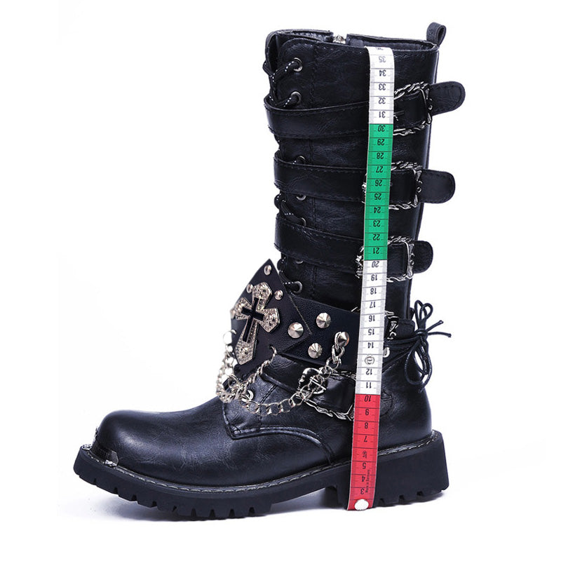 Punk motorcycle boots