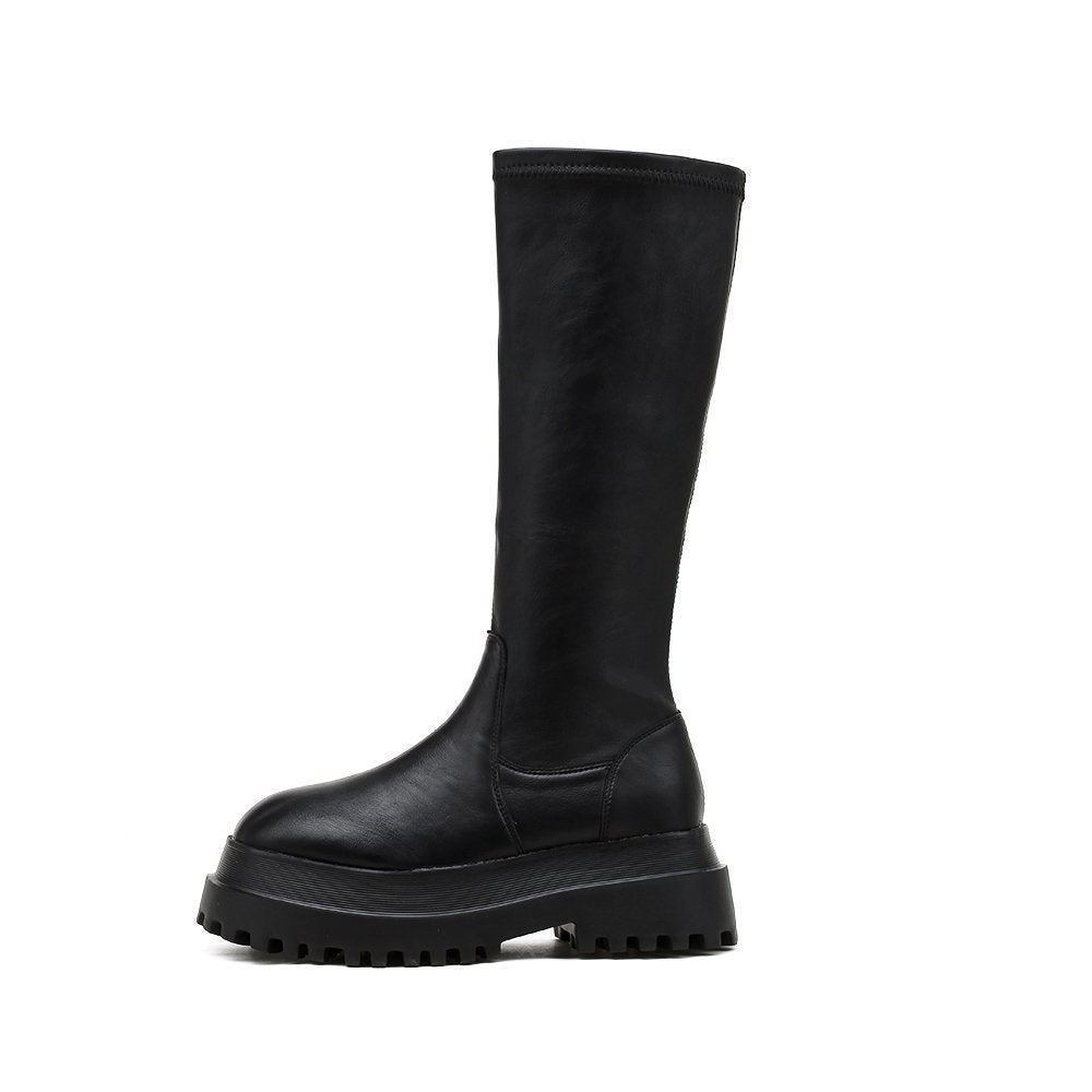Motorcycle boots side zipper platform Martin boots