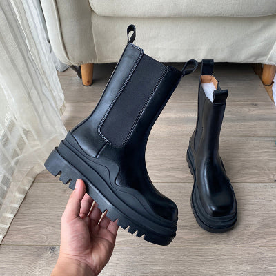 British Motorcycle Boots Platform Martin Boots