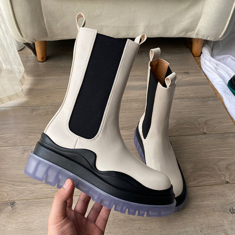 British Motorcycle Boots Platform Martin Boots