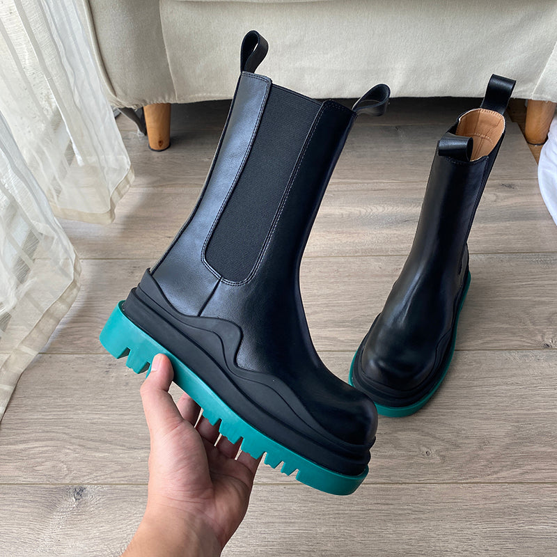 British Motorcycle Boots Platform Martin Boots