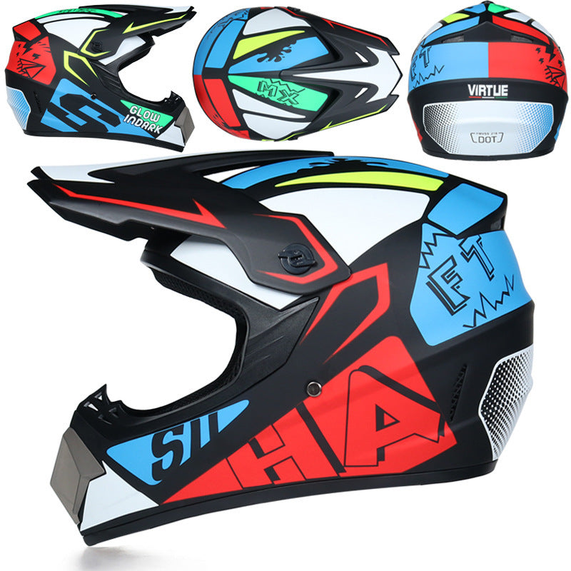 Small Off-road Helmet Racing Lightweight Mountain Full Face Helmet With Goggles