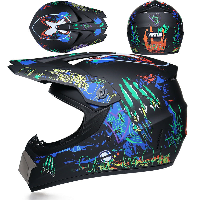 Small Off-road Helmet Racing Lightweight Mountain Full Face Helmet With Goggles