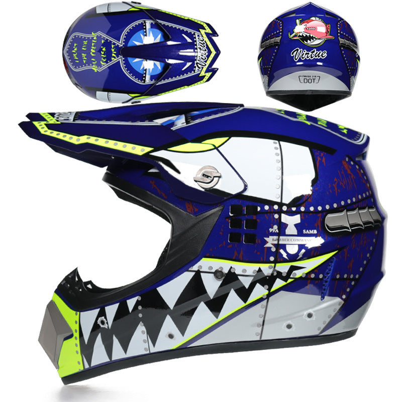 Small Off-road Helmet Racing Lightweight Mountain Full Face Helmet With Goggles