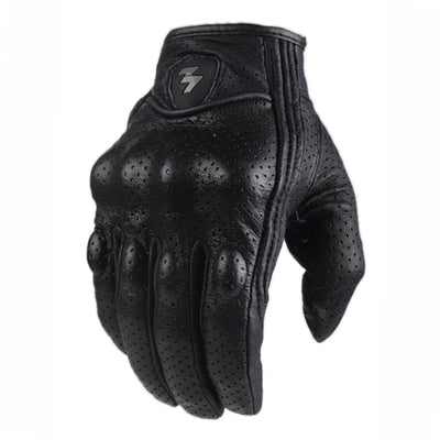 Touch screen sheepskin motorcycle gloves