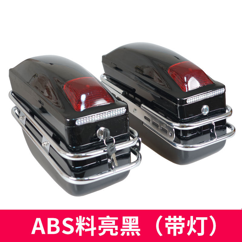 Modified motorcycle side box ABS with light box