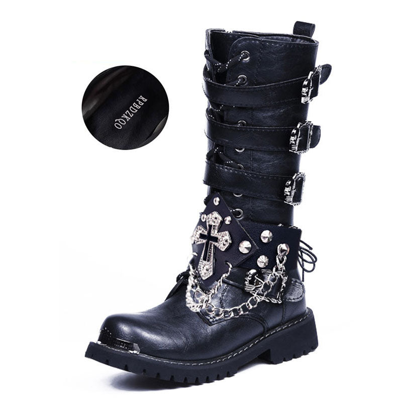Punk motorcycle boots
