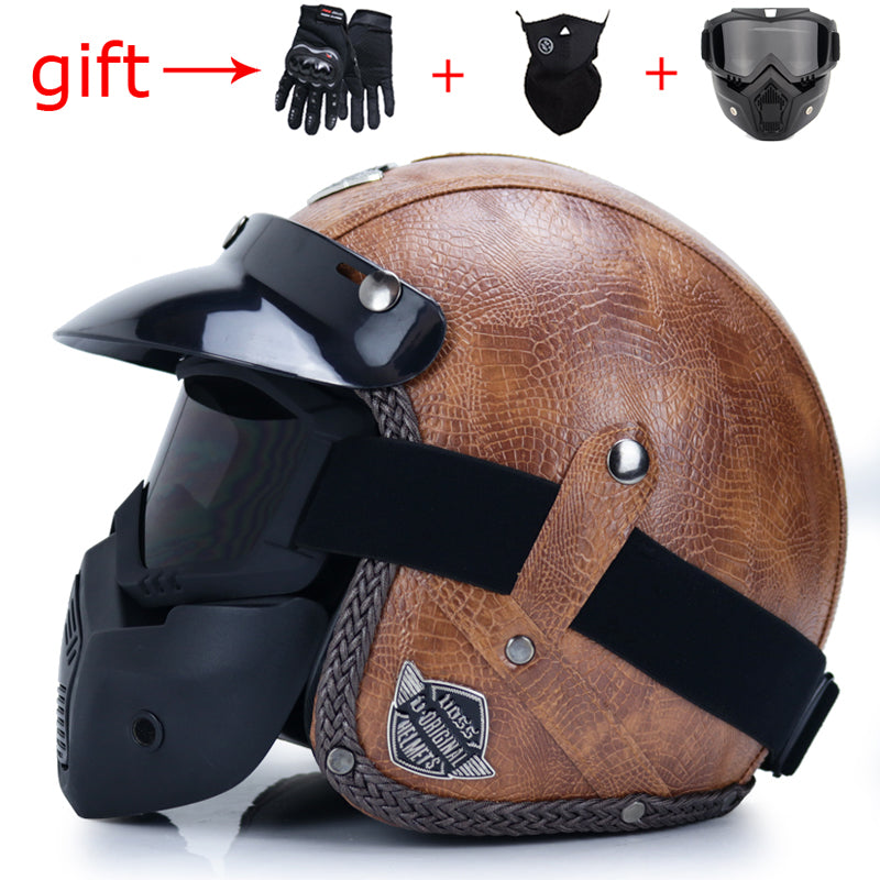 Four Season Vintage Helmet Leather Personality
