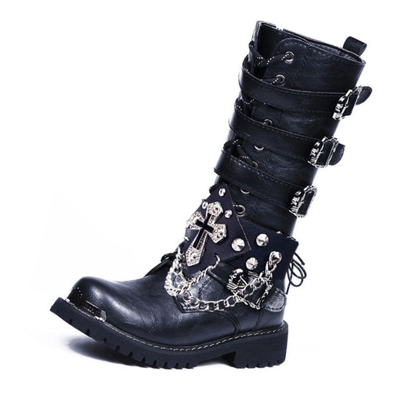 Punk motorcycle boots