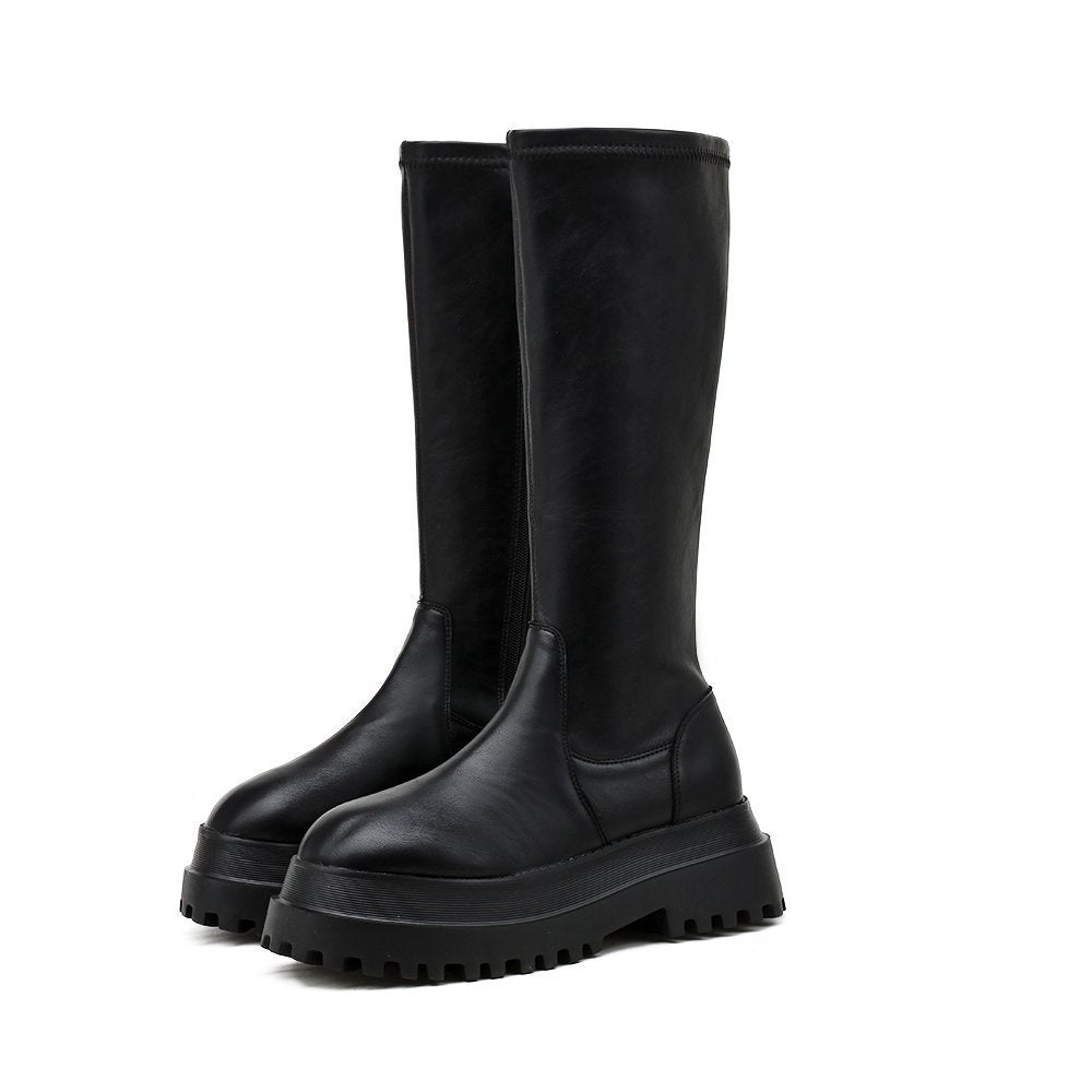 Motorcycle boots side zipper platform Martin boots