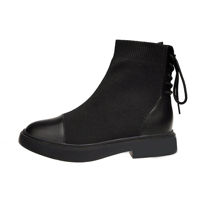 Stretch Sock Boots Thick-soled Motorcycle Boots