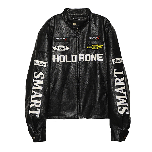Women's Loose Letter Racing Motorcycle Jacket