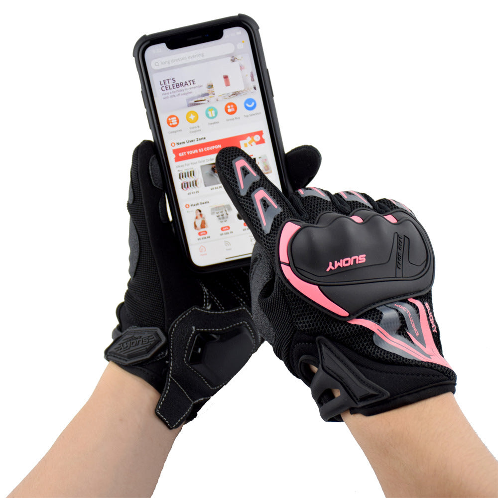 Motorcycle Touch Screen Gloves With Thin Mesh