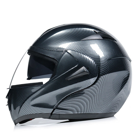 Motorcycle Uncovered Helmet Carbon Fiber Double Mirror Electric Bike Helmet Men and Women