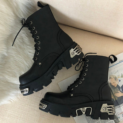 Thick bottom motorcycle boots