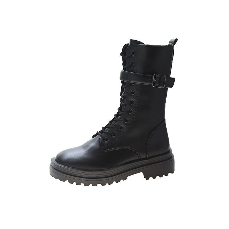 Mid-tube zipper motorcycle boots