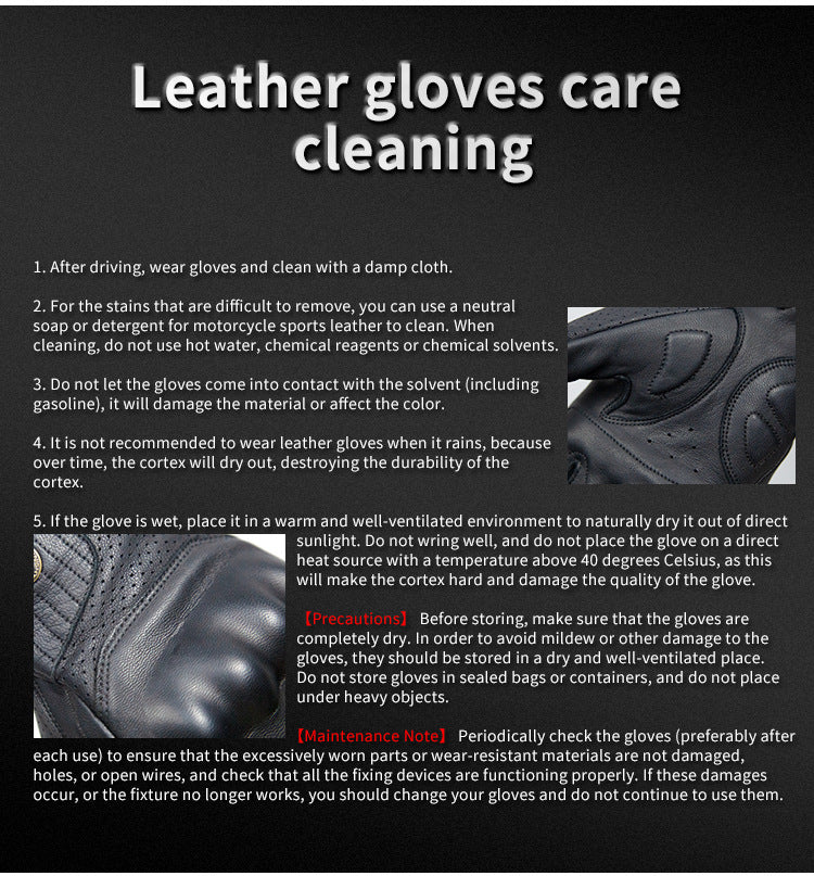 Retro Full Goat Skin Motorcycle Gloves Motorcycle Riding Gloves Retro Modified Gloves