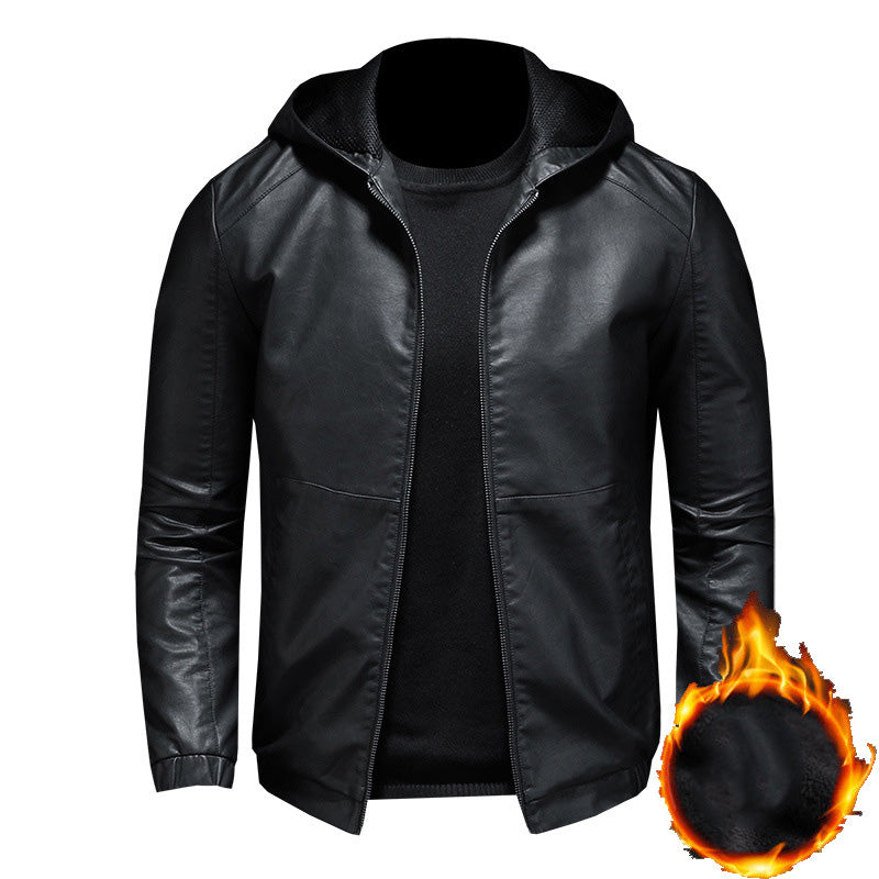 Men's leather jacket motorcycle jacket