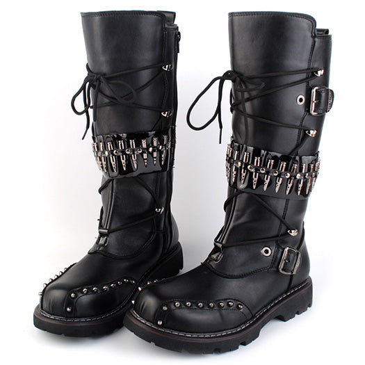 Punk motorcycle boots