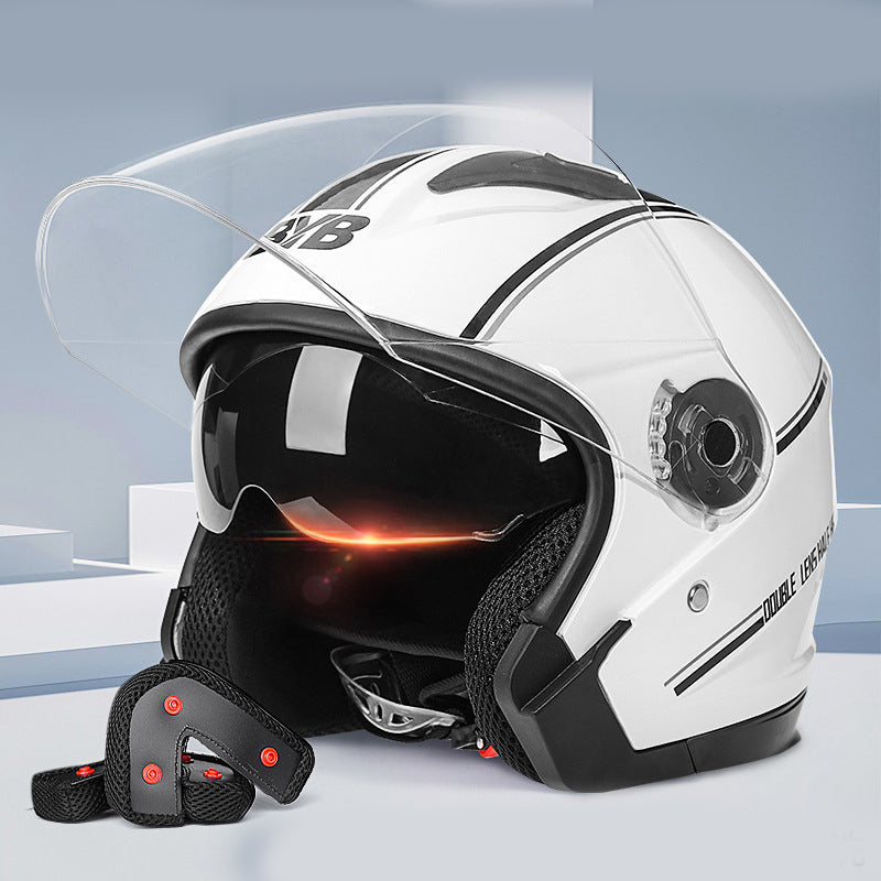 Simple Electric Bicycle Double Lens Helmet