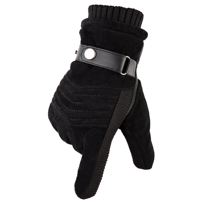 Motorcycle Cold Proof Warm Leather Gloves