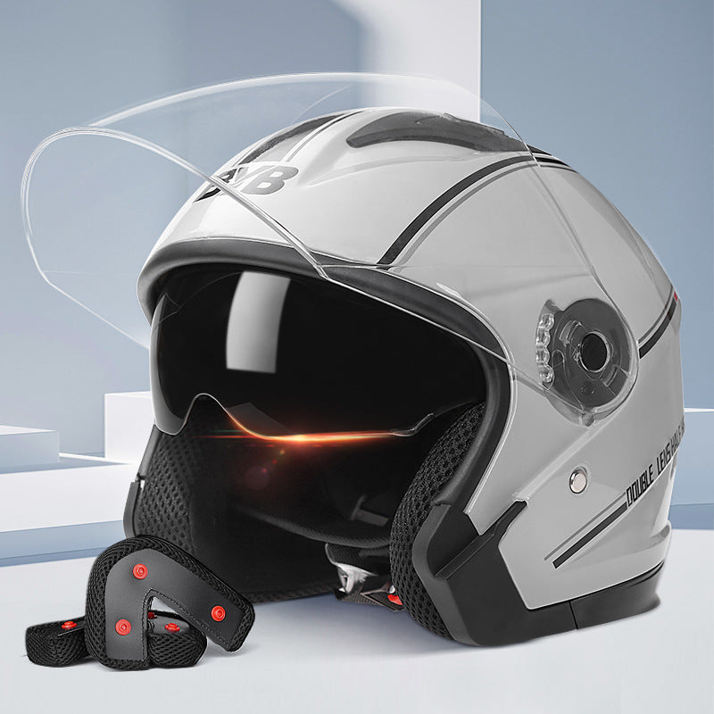 Simple Electric Bicycle Double Lens Helmet