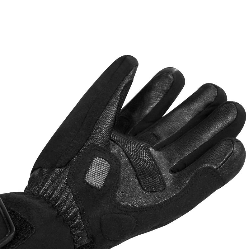 Electric Heating Thickened Leather Motorcycle Riding Gloves