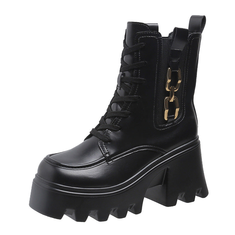 Thick-soled Women's Motorcycle Boots