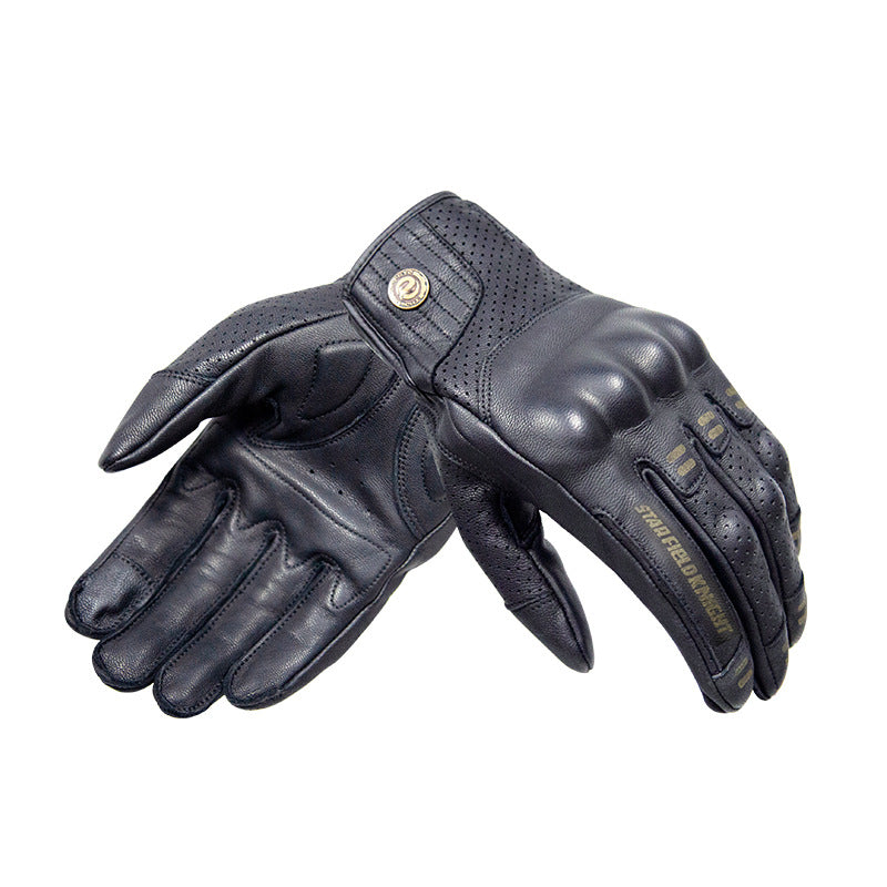 Retro Full Goat Skin Motorcycle Gloves Motorcycle Riding Gloves Retro Modified Gloves